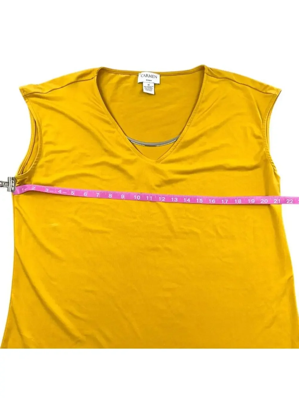 Carmen Marc Valvo Sleeveless Top With Metal Detailing - Picture 5 of 6